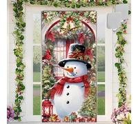 Santa Claus Door Frame Banner, Funny Merry Christmas Front Door Cover 71x35 Inch, Christmas Door Cover, for Living Room Bedroom Office Farmhouse Restaurant (H(71 * 35in))