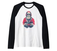 Santa Claus Gamer Casque de Jeu Amusant de Noël Manche Raglan