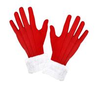 "SANTA CLAUS GLOVES WITH PLUSH TRIM" -