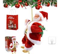Santa Claus Musical Climbing Rope, 2026 New Hanging Climbing Santa on Rope, Santa Climbs up and Down with Music, for Christmas Tree Fireplace Home Decorr (1PC)