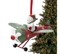 Santa Claus Pilot In Helicopter Christmas Ornament - Figurine Christmas Tree Ornaments, Santa/Snowman On Airplane Ornaments, Decorative Santas Claus/Snowman Flying Airplane Hangings For Chrisstmas