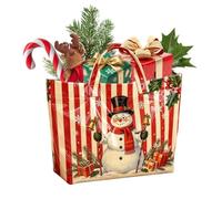 Santa Claus PVC Tote Bag, Reusable Waterproof Christmas Gift Handbag | Large Capacity Shopping Bag for Women, Holiday Party Gift & Daily Grocery Carry Bag