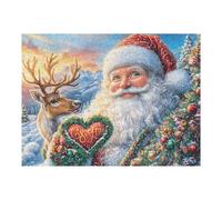Santa Claus ReinCerf de Noël enneigé Puzzle 500 Pièces pour Adultes Jeu De Challenge Educa Cadeau De Famille Décoration Moderne Détente Créative 500 PCS