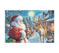 Santa Claus ReinCerf de Noël enneigé Puzzles 1000 Pièces pour Adultes Educa Challenge Créatif Difficile 3D Qualité Supérieure Décoration Moderne Relaxation Cadeau 1000 PCS