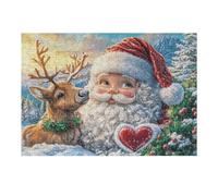Santa Claus ReinCerf de Noël enneigé Puzzles 300 Pièces pour Adultes Vision Moderne Educa Créatif Famille Décoration Intérieure Assemblage Amusant Cadeau 300 PCS