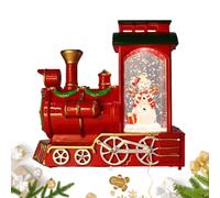 Santa Claus Train Snow Globe Lantern - Lighted Christmas Decoration, Rotating Glitter Water Lantern | Scene Collectible Decor with Elegant Warm Light Effect for Table Desk Mantel Shelf Living Office