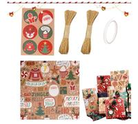 Santa Claus Tree Wrapper - 6-Roll 20x27 Inch Christmas Wrapping Paper Rolls | Wrapping Paper Christmas Decorations For Holiday New Year Party Favors Stocking Stuffers Toy Snack Treat