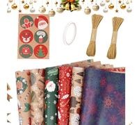 Santa Claus Tree Wrapper - 6-Roll 20x27 Inch Christmas Wrapping Paper Rolls | Wrapping Paper Christmas Decorations For Holiday New Year Party Favors Stocking Stuffers Toy Snack Treat