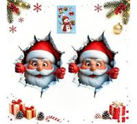 Santa Claus Wall Sticker, 3D Large Peel Effect Santa Claus (2PCS)