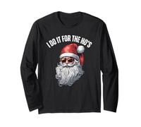 Santa Clause I Do It for The HO's Funny Christmas Manche Longue