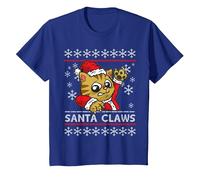 Santa Claws - Humour pour Les propriétaires de Chats T-Shirt, Enfant, Bleu Royal, 4 Ans