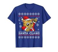 Santa Claws - Humour pour Les propriétaires de Chats T-Shirt, Homme, Bleu Royal, XL