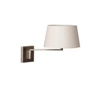 Santa & Cole Americana Applique Wandleuchte, abat-jour en lin, structure nickel satiné