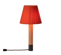 Santa & Cole Básica M1 Tischleuchte, abat-jour à ruban de couleur rouge ambré, base en bronze