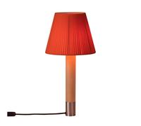 Santa & Cole Básica M1 Tischleuchte, abat-jour à ruban de couleur rouge ambré, base en nickel