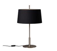 Santa & Cole Diana Lampe de table Tischleuchte, abat-jour en lin noir, structure nickel satiné