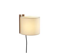 Santa & Cole TMM Corto Wandleuchte, hêtre, parchemin beige avec cable et prise