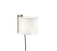 Santa & Cole TMM Corto Wandleuchte, hêtre, parchemin blanc avec cable et prise