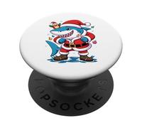 Santa Costume for Kids Boys Adults Funny Shark Christmas PopSockets PopGrip Adhésif