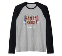Santa Cruz Beach California Longboards Surf Retro années 70 80 Manche Raglan