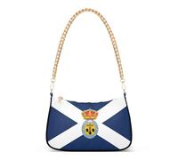 Santa Cruz de Tenerife Sac à main à bandoulière imprimé drapeau pour femme, sac à main de soirée, sac à main avec chaîne, fermeture éclair, joli petit sac à main