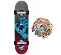 SANTA CRUZ Skateboard professionnel complet skate adulte et enfant original Santa Cruz + 20 autocollants cadeaux (faded hand, 8.25)