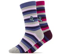 Santa Cruz - Women's Mini Hand Socks (2 Pack) - Chaussettes multifonctions - UK 4-7 | EU 37-40 - dark cherry & mist stripe