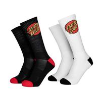 Santa Cruz Youth Classic Dot Lot de 2 paires de chaussettes Blanc/noir