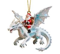 Santa Dragon Riders Collection 2D Père Noël équitation acrylique collection | Pendentifs dragon de Noël pour vacances, anniversaire, bureau, voiture, maison, chambre, école, dortoir, appartement