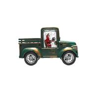 Santa Driving Tractor Ornament with Christmas Tree Car for Children Green