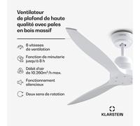 Santa Elena Smart ventilateur de plafond 52 | 10260m³/h | 6 vitesses | télécommande | connecté