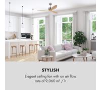 Santa Elena ventilateur de plafond 52" 9.060m³/h 3 pales en bois véritable