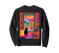 Santa Fe Chat Desert Fenêtre Colorée Sud-Ouest Sweatshirt