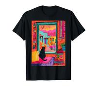 Santa Fe Chat Desert Fenêtre Colorée Sud-Ouest T-Shirt
