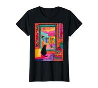 Santa Fe Chat Desert Fenêtre Colorée Sud-Ouest T-Shirt Graphique avec Valeur