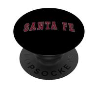 Santa Fe Souvenir du Mexique Sport College Texte Rouge PopSockets PopGrip Adhésif