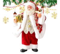 Santa Figurines - 7 Inch Christmas Sculpture for Holiday Decor | Hand-Painted Resin with Musical Instrument Details, Perfect for Desk, Shelf, Window, Table, Indoor Garden, or Desktop Centerpiece