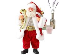 Santa Figurines, Christmas Sculpture, Holiday Desk Decor, 7-Inch Hand-Painted Design with Musical Instruments, Ideal for Tree, Shelf, Window, Table, Indoor Garden, or Desktop Centerpiece, Festive Deco
