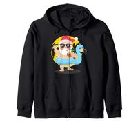 Santa Flamingo Tropical Beach Christmas Hawaiian Party Float Sweat à Capuche