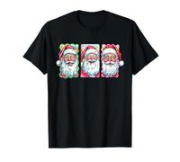 Santa Happy Faces Joyeux Noël avec Un Père Noël drôle T-Shirt