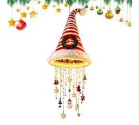 Santa Hat Chandelier - Light Up Hanging Christmas Decoration | Non-Glare Soft Festive Glow, Versatile Wall & Ceiling Display, Convenient Easy Setup Design, For Holiday Party & Home Decor