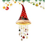 Santa Hat Chandelier - Light Up Hanging Christmas Decoration | Non-Glare Soft Festive Glow, Versatile Wall & Ceiling Display, Convenient Easy Setup Design, For Holiday Party & Home Decor