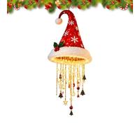 Santa Hat Chandelier - Light Up Hanging Christmas Decoration | Non-Glare Soft Festive Glow, Versatile Wall & Ceiling Display, Convenient Easy Setup Design, For Holiday Party & Home Decor