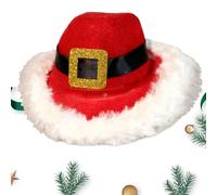Santa Hat - Costume Hat Holiday Headwear | Soft Felt with Elastic Chin Strap, Decorative Costume Piece, Themed Dress-Up Gear for Birthday Wedding Cosplay
