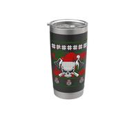 Santa Hat Skull Firefighter Ugly Christmas Funny Xmas Gobelet isotherme en acier inoxydable double paroi