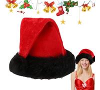 Santa Hats - Fashion Adult Hats | Chapeau chaud | Santa Hats Adulte, Holiday Hat With Black Cuffs | Christmas Holiday Hat For Costume Event, Unisexe Classic Warm Santa Hat Headwear - Fashion Warm Hat