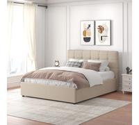 Concept Usine - Lit SANTA avec coffre 140x190 cm velours beige