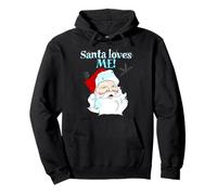Santa Loves Me Christmas Tee - Christmas Holiday B Sweat à Capuche