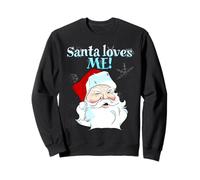 Santa Loves Me Christmas Tee - Christmas Holiday B Sweatshirt