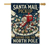 Santa Mail Pickup Drapeau de maison avec citation du Pôle Nord 71,1 x 101,6